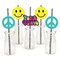 Big Dot of Happiness 60's Hippie - Paper Straw Decor - 1960s Groovy Party Striped Decorative Straws - Set of 24